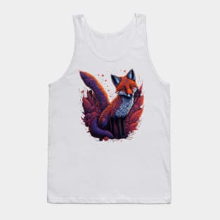 Clever fox Ablaze with flowers Tank Top